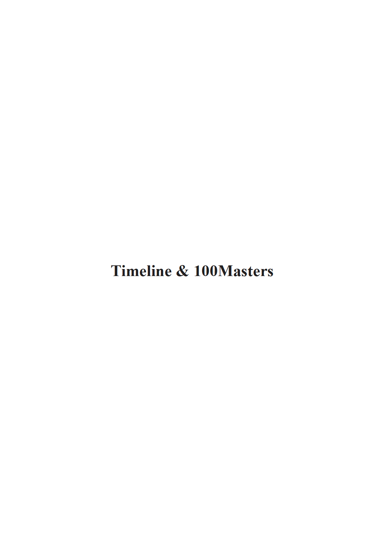 Timeline & 100Masters | Reprinted Edition